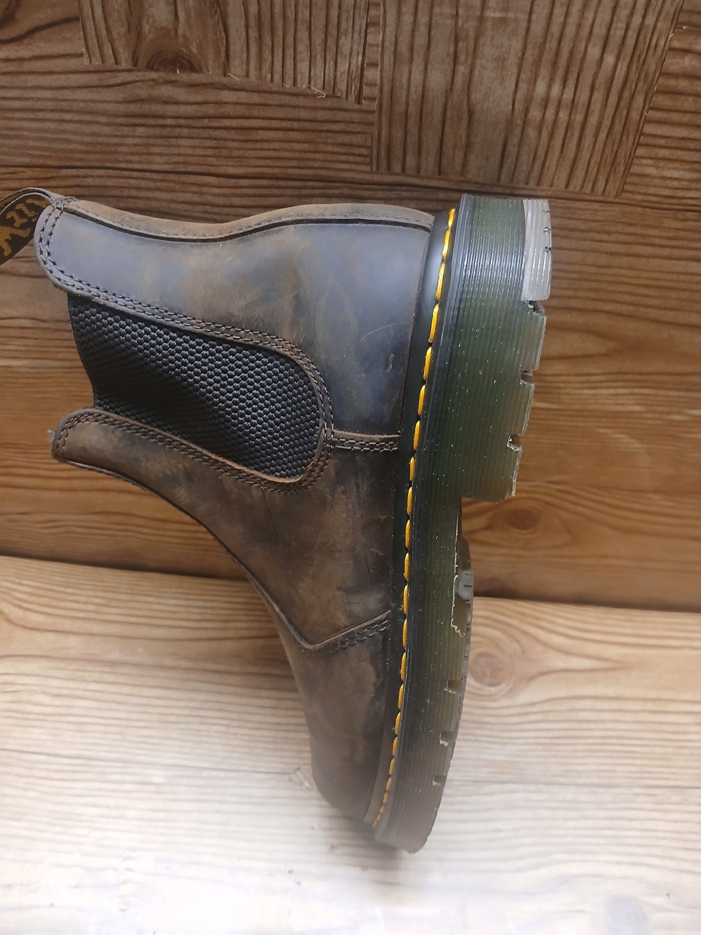 Dr. Martens Brown Leather Chukka Boot with Yellow Stitching - Picture 6 of 13